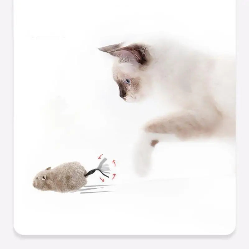 Lunaelle™ Lifelike Plush Mouse Cat Toy – Interactive Rat with Tail for Cats, Dogs & Pet Play