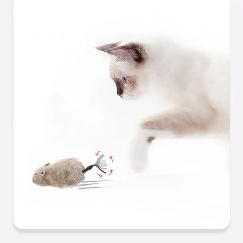 Lunaelle™ Lifelike Plush Mouse Cat Toy – Interactive Rat with Tail for Cats, Dogs & Pet Play