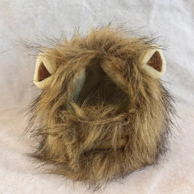 Lunaelle™ Lion Mane Pet Costume Hat – Cute Cat & Dog Cosplay Wig with Ears