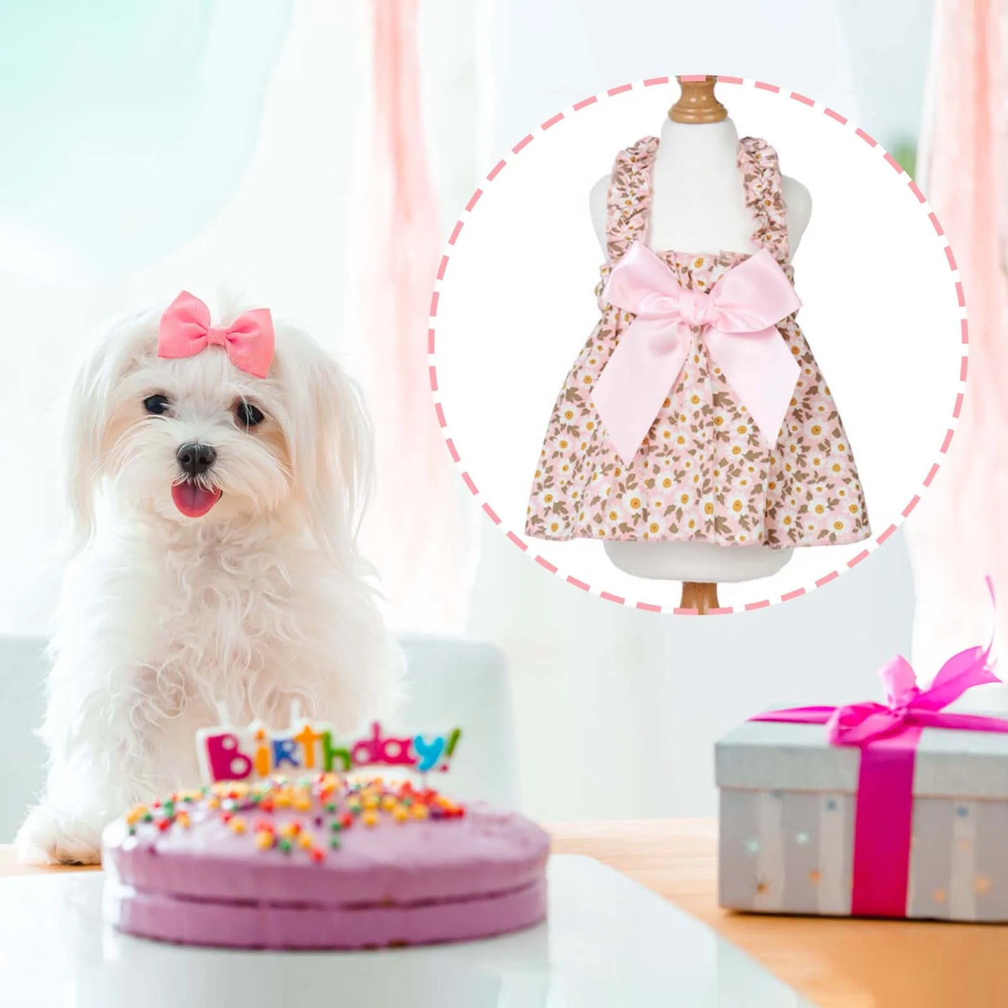Lunaelle™ Pink Summer Dress for Cats