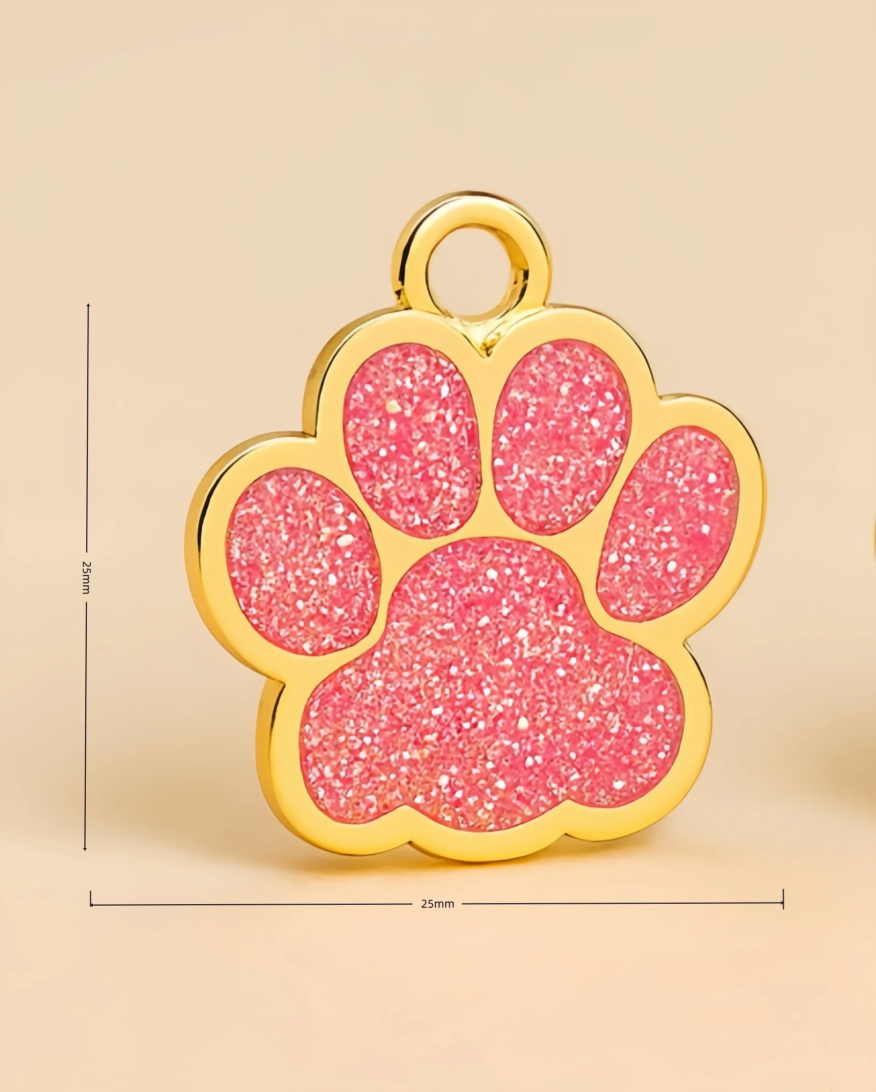 Lunaelle™ Personalized Glitter Paw Pet ID Tag – Custom Engraved Name Plate for Dogs & Cats
