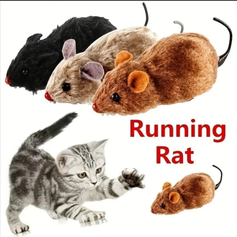 Lunaelle™ Lifelike Plush Mouse Cat Toy – Interactive Rat with Tail for Cats, Dogs & Pet Play